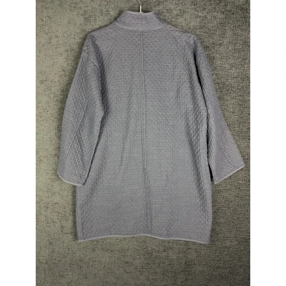 Eileen Fisher Quilted Diamond Jacket Womens S Gray Oversized Organic Boxy‎